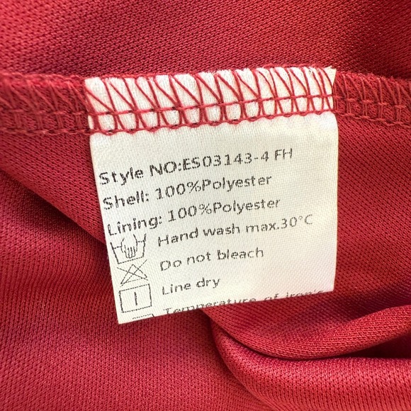 EVER PRETTY Chiffon Burgundy Ruched Waist Pixie Asymmetric Hem Dress 8 Faerie - Picture 4 of 10